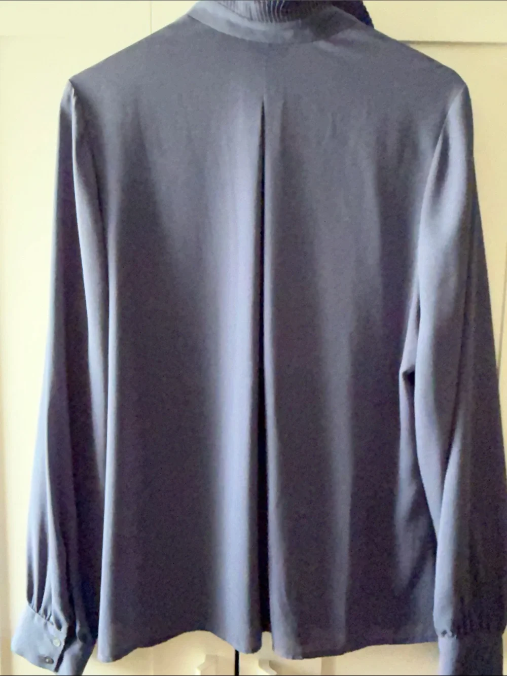 Express Slate Blue Ruffle-Trim Blouse - Picture 4 of 4